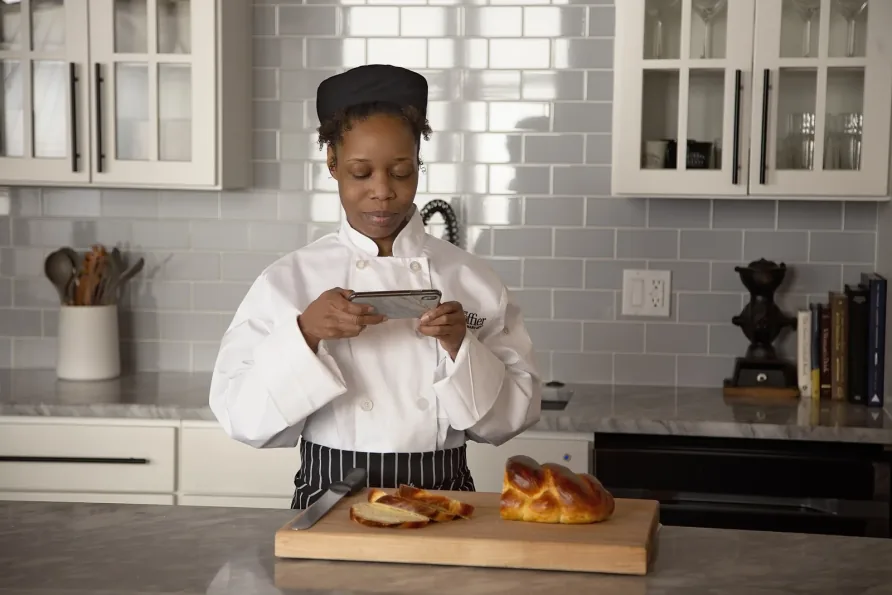 Culinary student learning